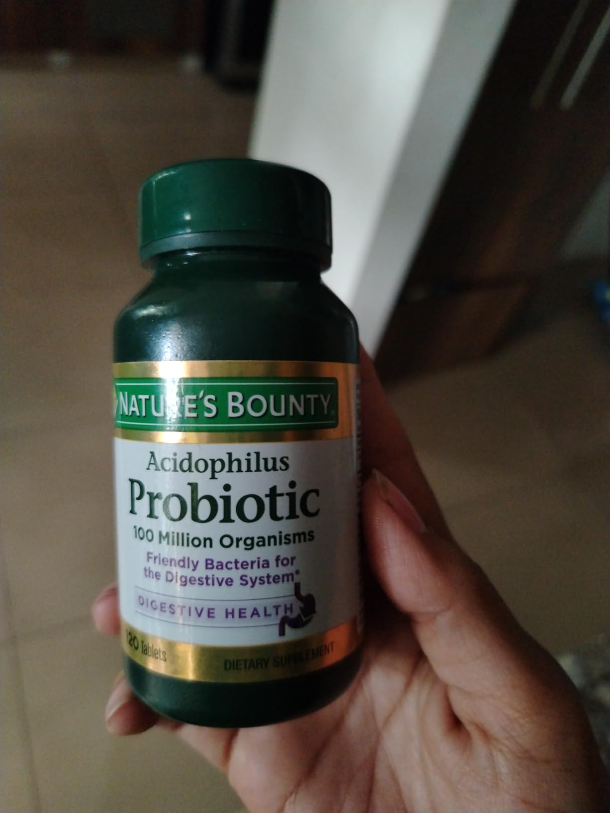 Nature's Bounty Lactobacillus Acidophilus Probiotic Supplement - Daily Probiotic for Women/Men Digestive Health, 100 Million Organisms, Vegetarian, 1 Serving per Day, 120 Tablets - Customer Photo 1
