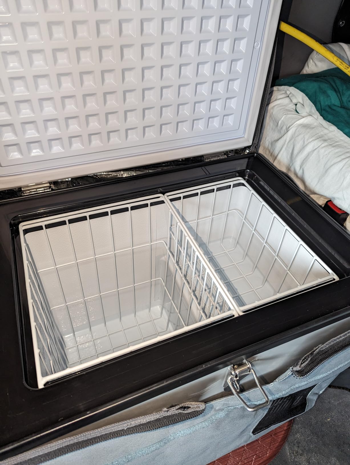 Whynter FM-62DZ 62 Quart Dual Zone Portable Refrigerator and Deep Freezer Chest, AC 110V/ DC 12V, Real Freezer for Car, Home, and RV, -8°F to 50°F Temperature Range, Gray, Fridge + Power Supply Cord Customer Review Whynter FM-62DZ 62 Quart Dual Zone Portable Refrigerator and Deep Freezer Chest, AC 110V/ DC 12V, Real Freezer for Car, Home, and RV, -8°F to 50°F Temperature Range, Gray, Fridge + Power Supply Cord - Customer Photo 1