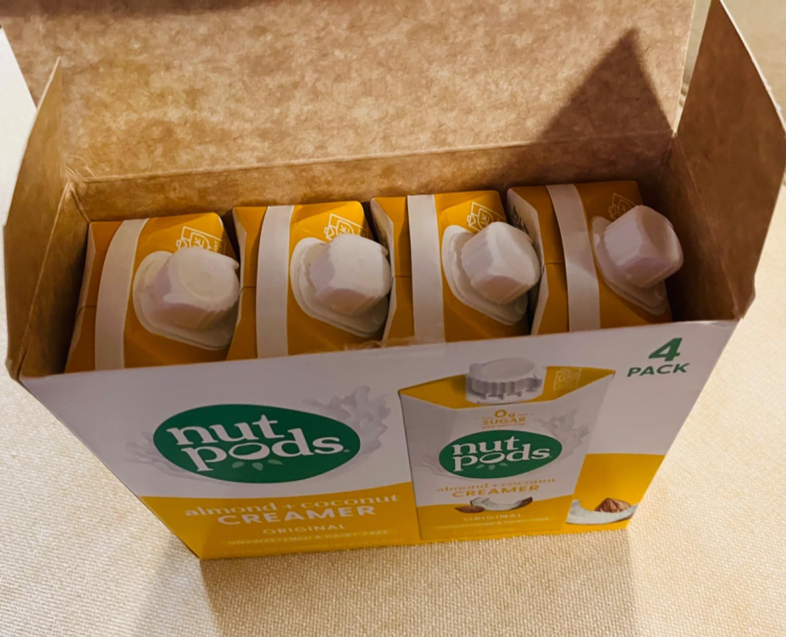 nutpods Original Coffee Creamer - Unsweetened Non Dairy Creamer Made from Almonds and Coconuts - Keto Creamer, Whole30, Gluten Free, Non-GMO, Vegan, Sugar Free, Kosher (4-Pack) - Customer Photo 1