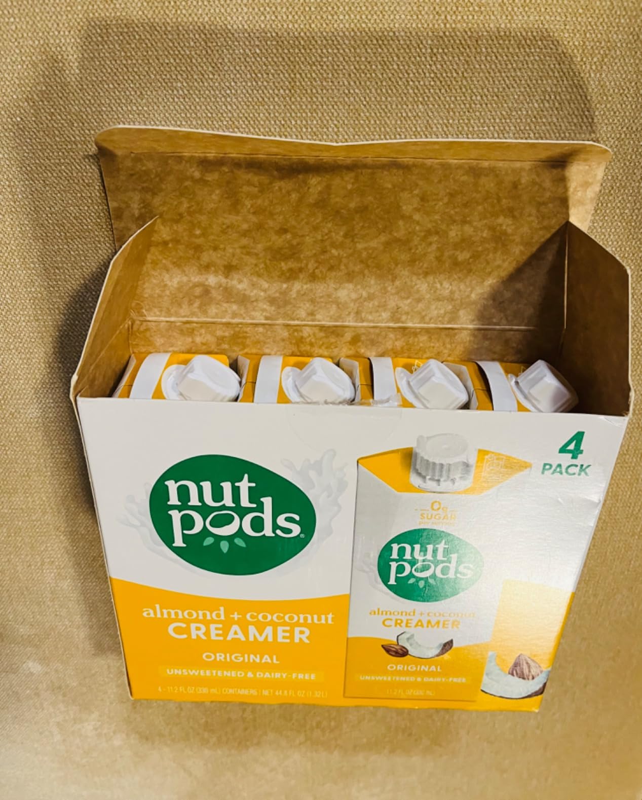 nutpods Original Coffee Creamer - Unsweetened Non Dairy Creamer Made from Almonds and Coconuts - Keto Creamer, Whole30, Gluten Free, Non-GMO, Vegan, Sugar Free, Kosher (4-Pack) - Customer Photo 2