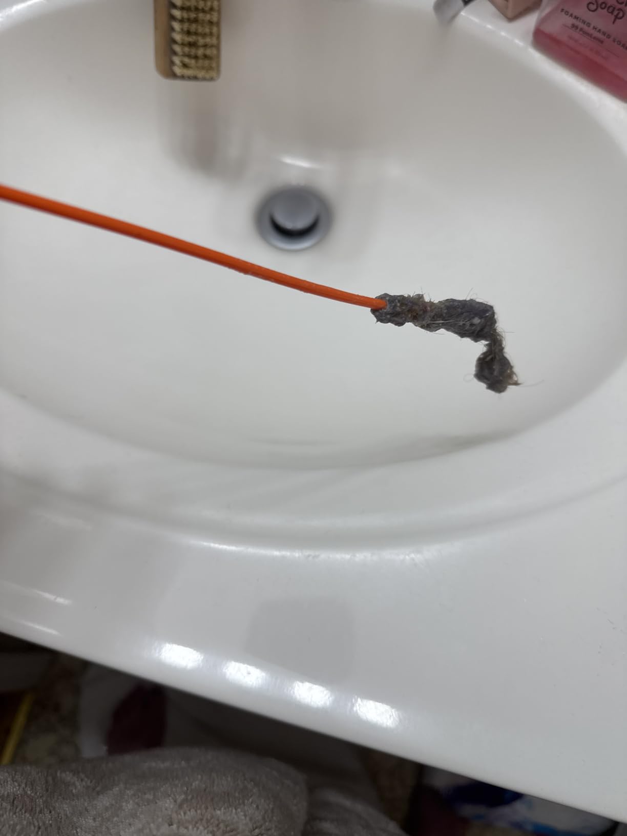 FlexiSnake Drain Weasel Sink Snake Hair Clog Remover Tool, Pipe, Bathroom, Bathtub Cleaner, 18-inch, Made in the USA, 5 Wands and Removable Handle - Customer Photo 1