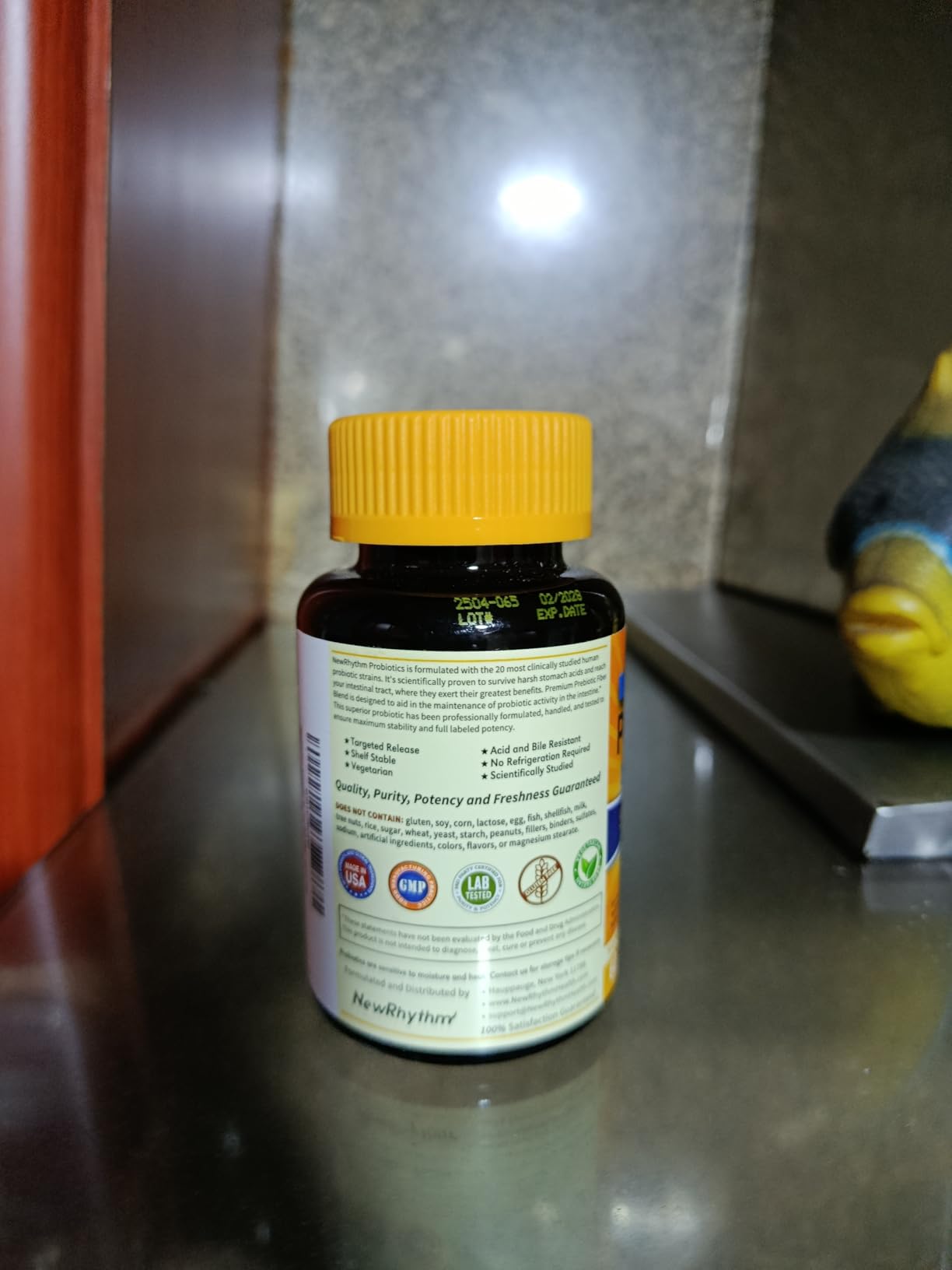 NewRhythm Probiotics 50 Billion CFU 20 Strains, 60 Veggie Capsules, Targeted Release Technology, Stomach Acid Resistant, No Need for Refrigeration, Non-GMO, Gluten Free - Customer Photo 1