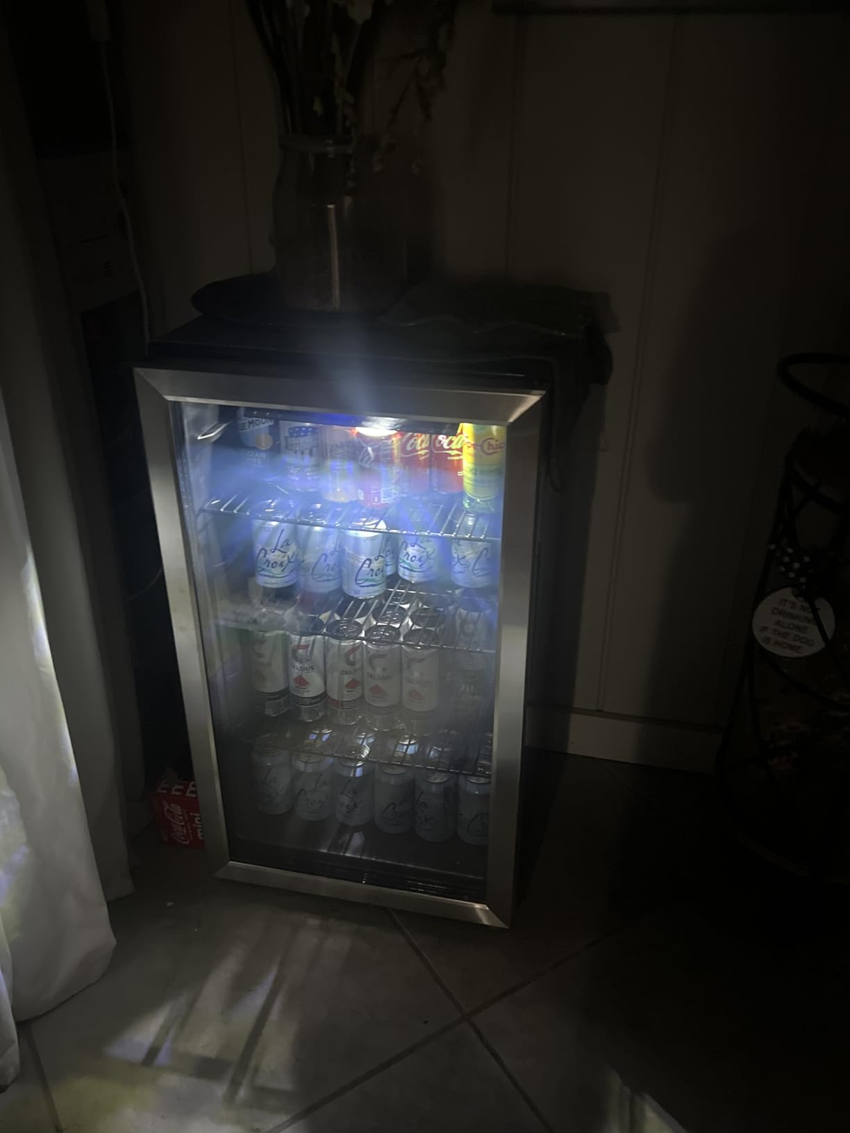 hOmeLabs Beverage Refrigerator and Cooler - Mini Fridge with Glass Door for Soda Beer or Wine - 120 Cans Capacity - Small Drink Dispenser Machine for Office or Bar with Adjustable Removable Shelves - Customer Photo 1