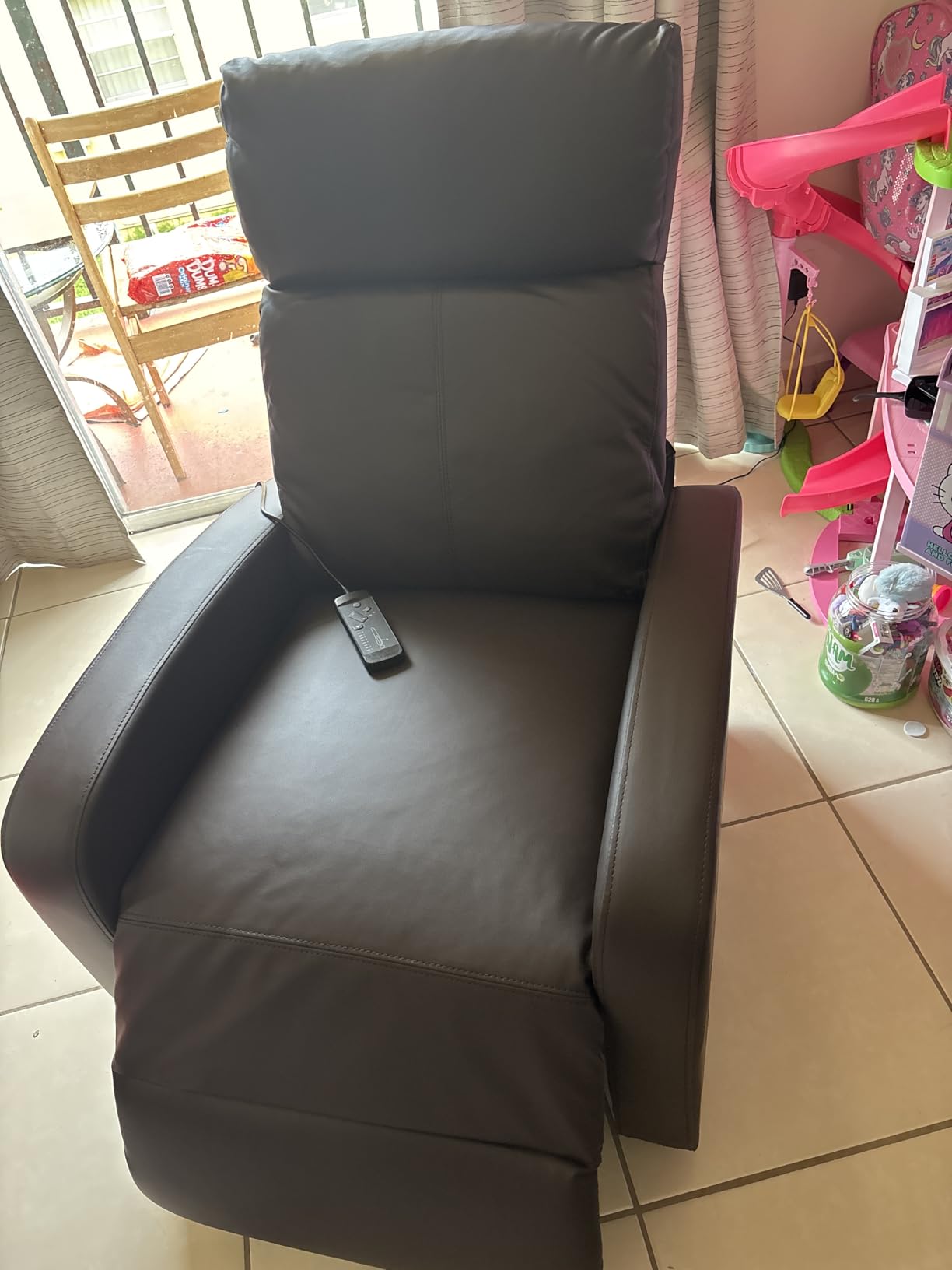 BestMassage | Recliner Chair | No Massage Function | Leather Black | with Lumbar Support, Adjustable Push Back, Wide Armrests, Footrest & Padded Seat | Easy Assembly | for Living Room, Home Theatre - Customer Photo 1