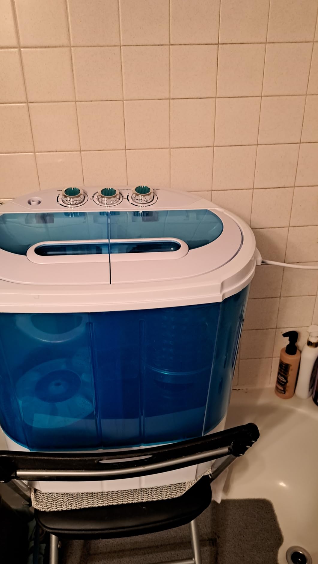 ZenStyle Portable Washer Compact Twin Tub 9.9 LB Mini Top Load Washing Machine Washer/Spinner w/ 6.57 FT Inlet Hose - Customer Photo 1