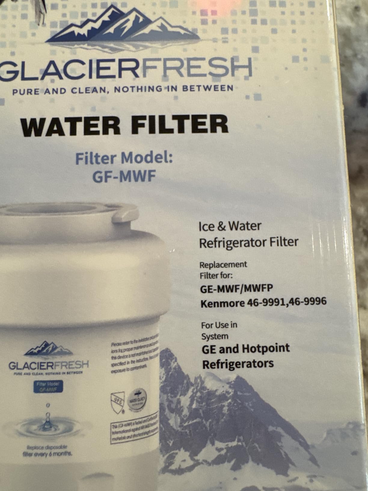 GLACIER FRESH Replacement for MWF Refrigerator Water Filters, SmartWater MWFP, MWFA, GWF, HDX FMG-1, WFC1201, RWF1060, 197D6321P006, Kenmore 9991, 3 Pack - Customer Photo 1