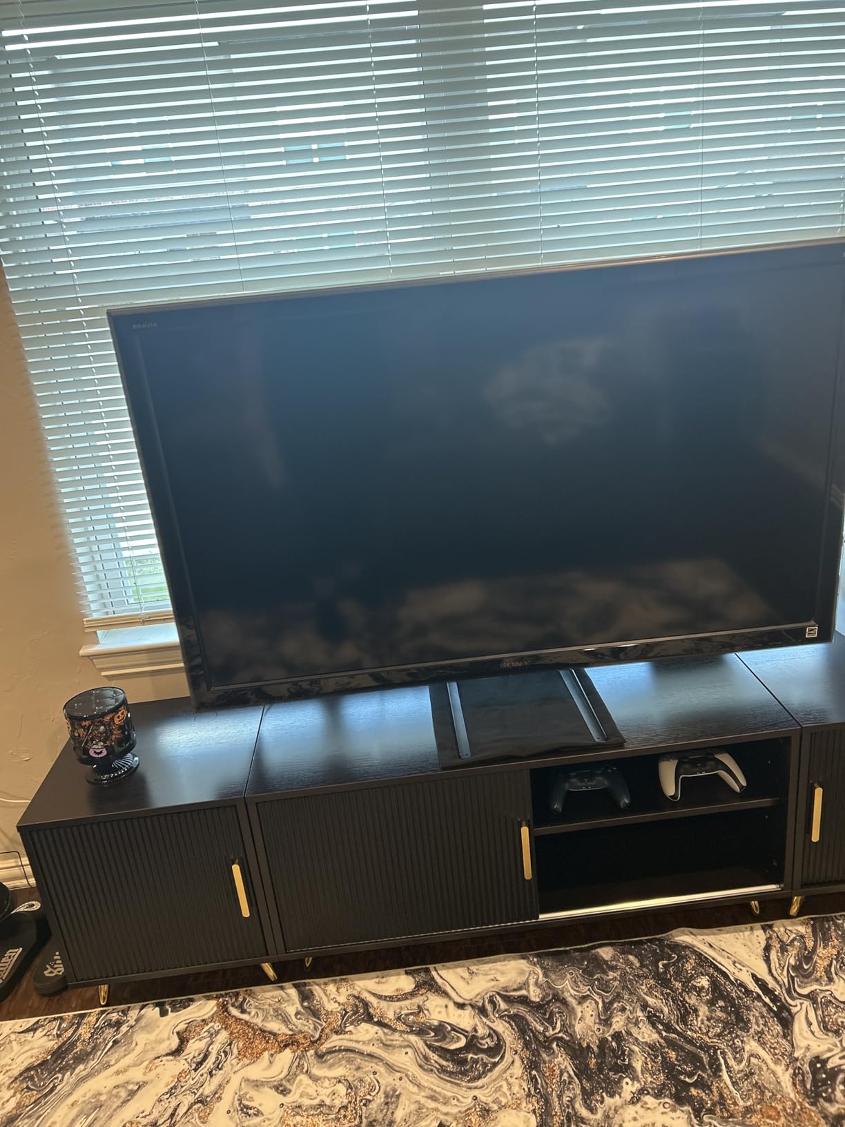 5Rcom TV Stand Mount, Universal TV Stand Tabletop for 22 to 65 inch Plasma LCD LED Flat Screen TVs, Strong TV Legs Holds up to 88lbs, Height Adjustable TV Base, Max VESA 800 x 500mm - Customer Photo 1