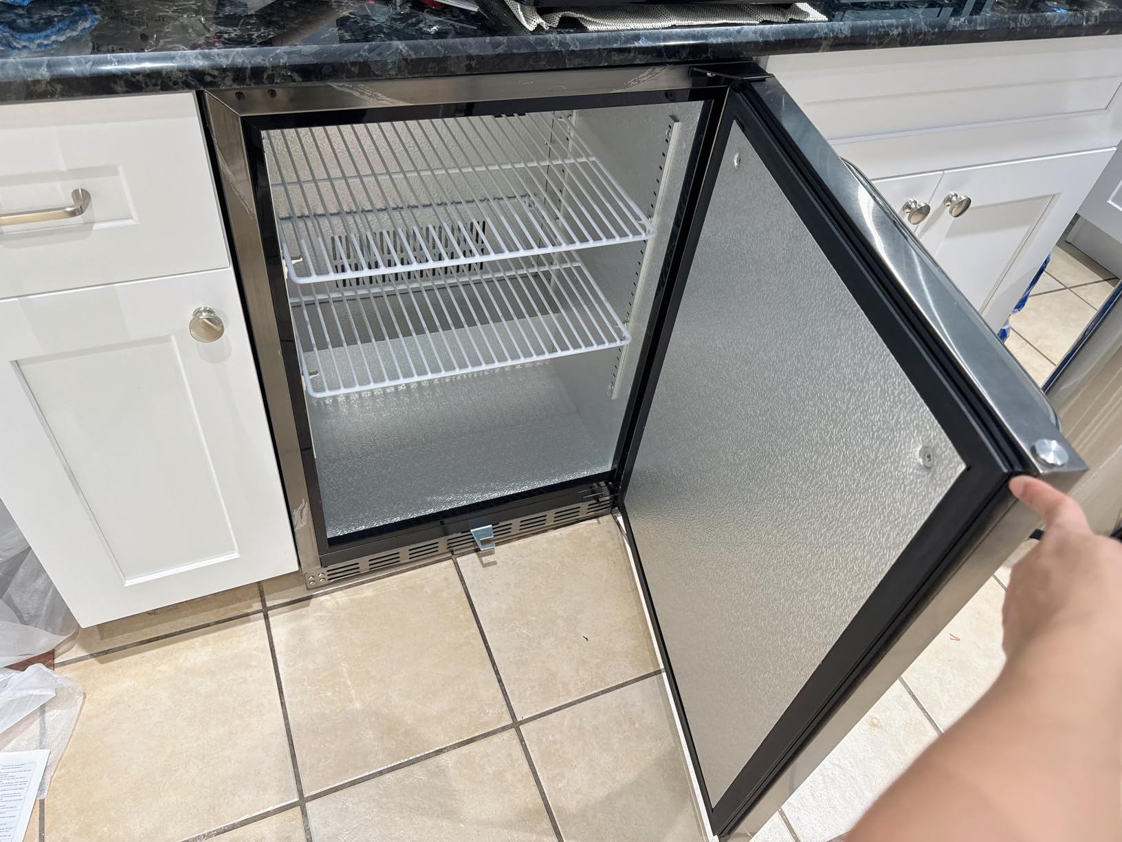 HCK 24 Inch Under Counter Refrigerator, Outdoor Refrigerator with Double Drawer for Patio & Kitchen, Weatherproof Outdoor Fridge in Stainless Steel, Beverage Cooler for Home & Commercial Use - Customer Photo 2