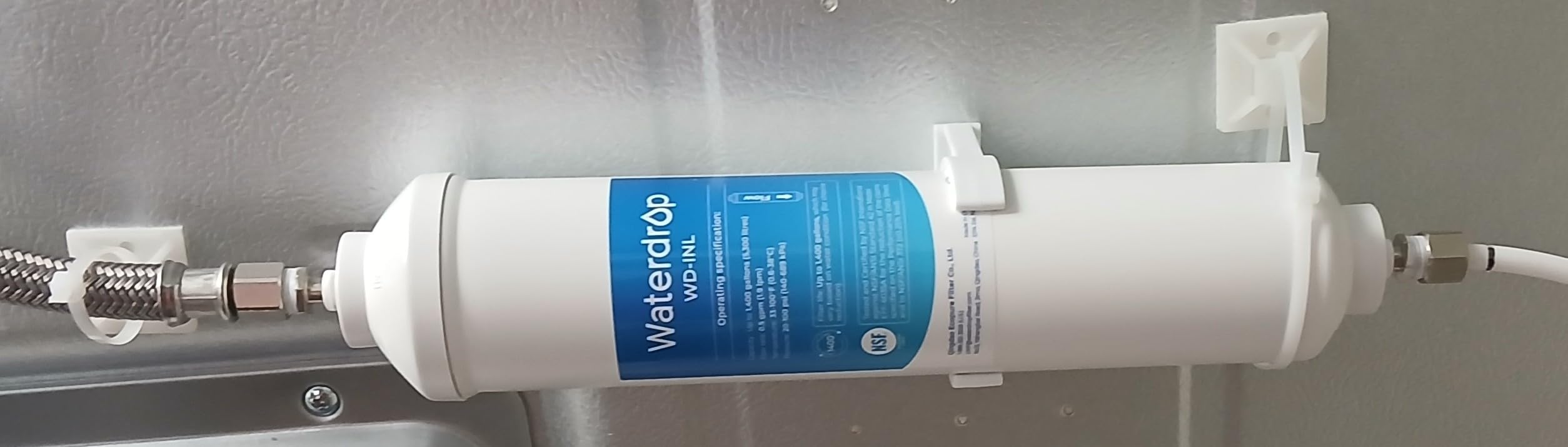 Waterdrop Inline Water Filter for Refrigerator and Ice Maker, NSF Certified High Capacity Drinking Water Filtration System with Direct Connect Fittings, Reduces Chlorine, PFAS/PFOA/PFOS Customer Review Waterdrop Inline Water Filter for Refrigerator and Ice Maker, NSF Certified High Capacity Drinking Water Filtration System with Direct Connect Fittings, Reduces Chlorine, PFAS/PFOA/PFOS - Customer Photo 1