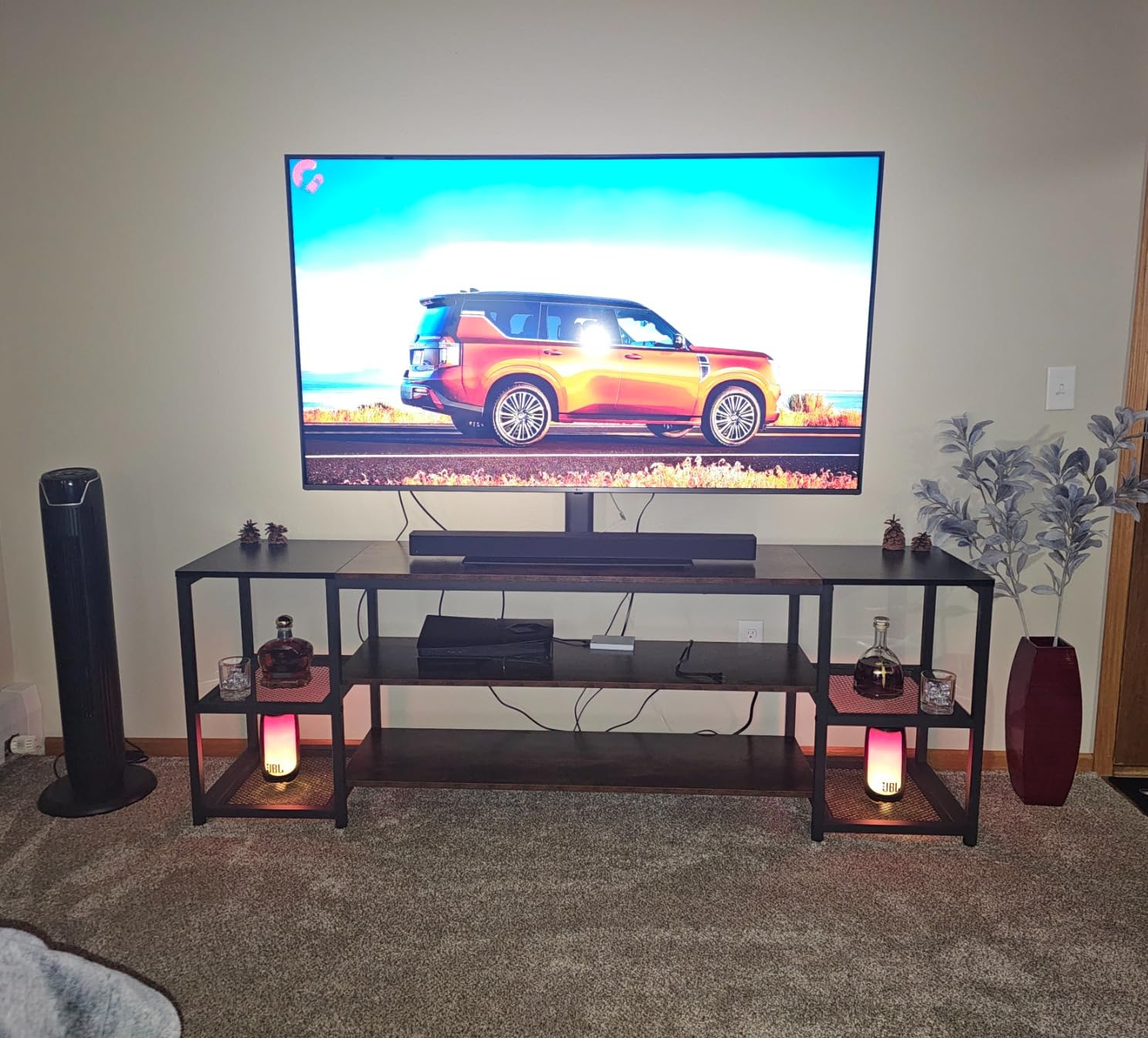 Tribesigns 78 Inch TV Stand for TVs up to 85 Inch, Media Entertainment Center Console Table, Industrial 3-Tier TV Console Table with Storage Shelves for Living Room, Entertainment Room - Customer Photo 1