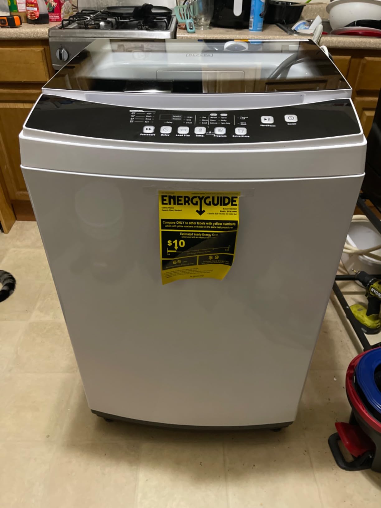BLACK+DECKER 3.0 Cu. Ft. Portable Washer, 26.5 lb. Capacity Washing Machine, 6 Cycles, Quick Connect Sink Adapter and Drain Hose Included, Transparent Lid & LED Display, BPW30MW, White - Customer Photo 2