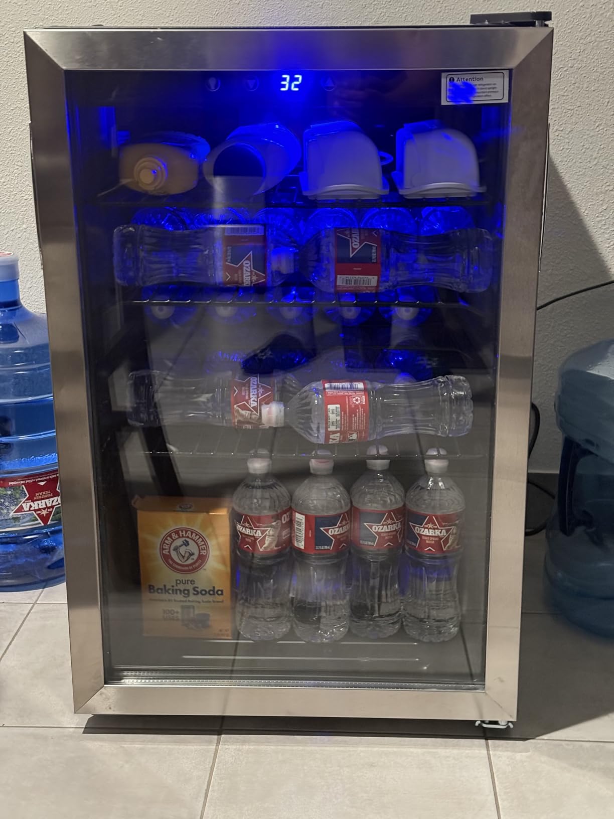 EUHOMY Beverage Refrigerator and Cooler, 128 Can Mini fridge with Glass Door, Small Refrigerator with Adjustable Shelves for Soda Beer or Wine, Perfect for Home/Bar/Office, Silver - Customer Photo 2