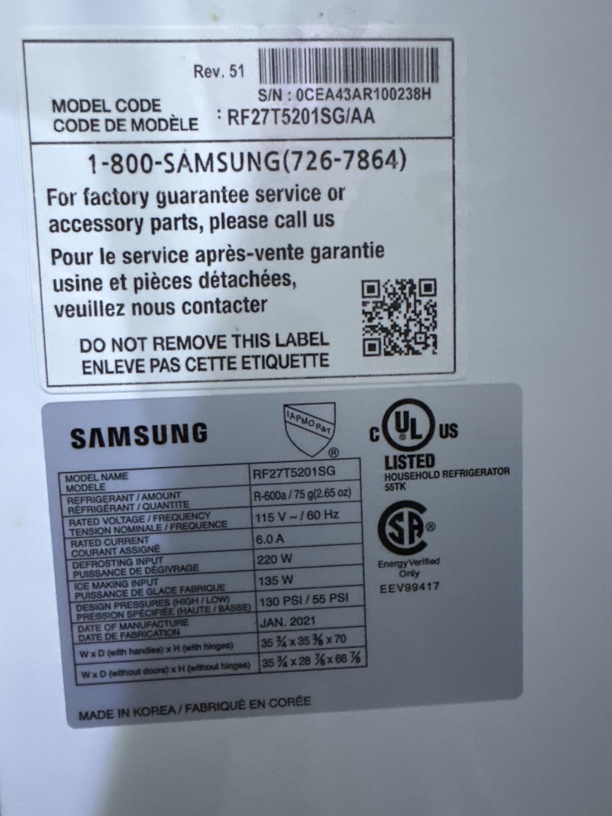 SAMSUNG Genuine Filters for Refrigerator Water and Ice, Carbon Block Filtration for Clear Drinking Water, HAF-QIN-2P, 2 Pack - Customer Photo 1