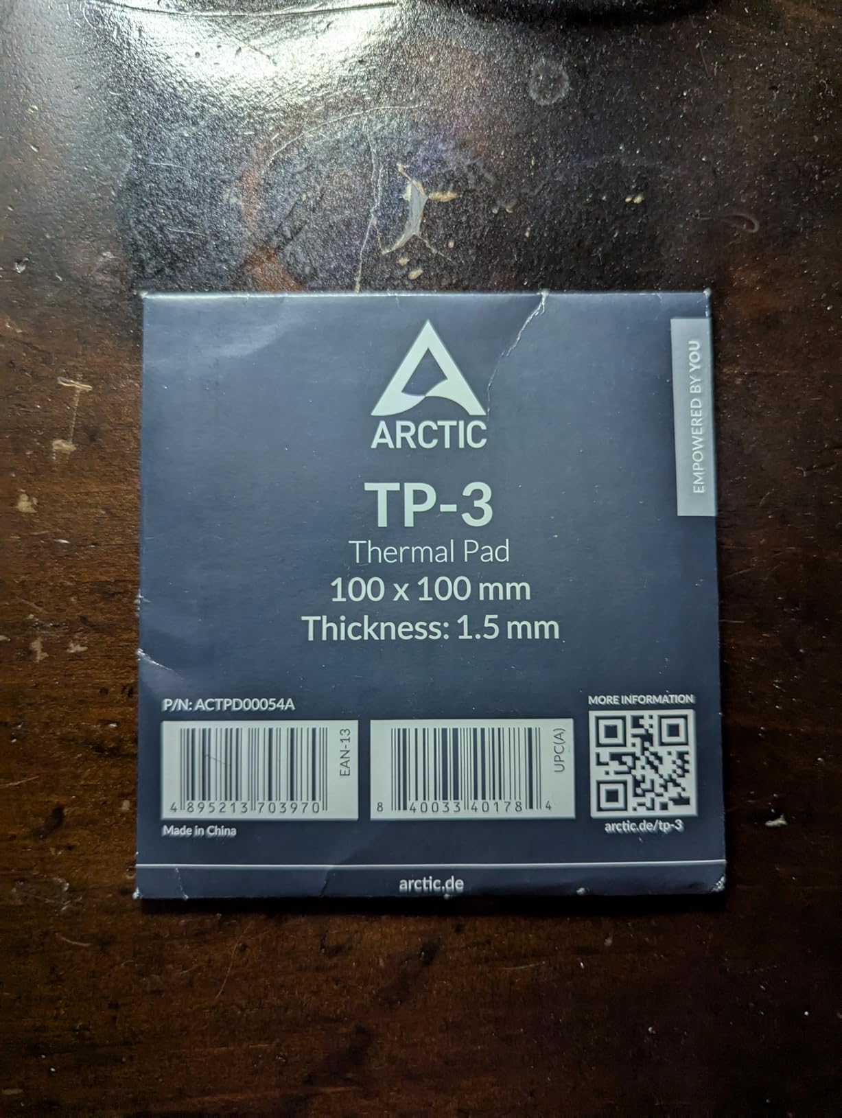 ARCTIC TP-3: Premium Performance Thermal Pad, 100 x 100 x 1.5 mm (Stackable to 2.0 mm Without Performance Loss), 1 Piece - High Performance, Particularly Soft, Ideal Gap Filler, Bridging Gaps Customer Review ARCTIC TP-3: Premium Performance Thermal Pad, 100 x 100 x 1.5 mm (Stackable to 2.0 mm Without Performance Loss), 1 Piece - High Performance, Particularly Soft, Ideal Gap Filler, Bridging Gaps - Customer Photo 2