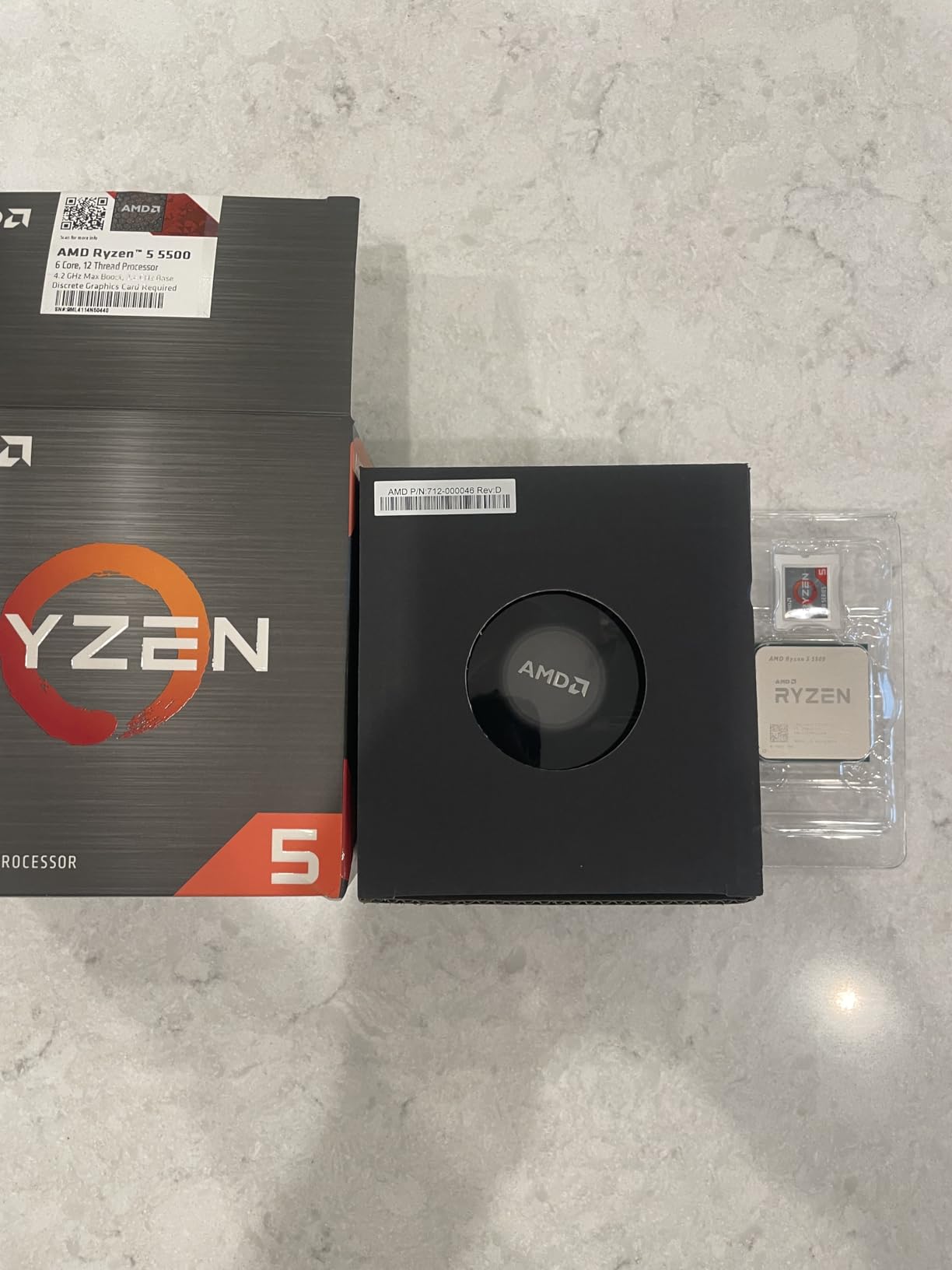 AMD Ryzen 5 5500 6-Core, 12-Thread Unlocked Desktop Processor with Wraith Stealth Cooler - Customer Photo 2