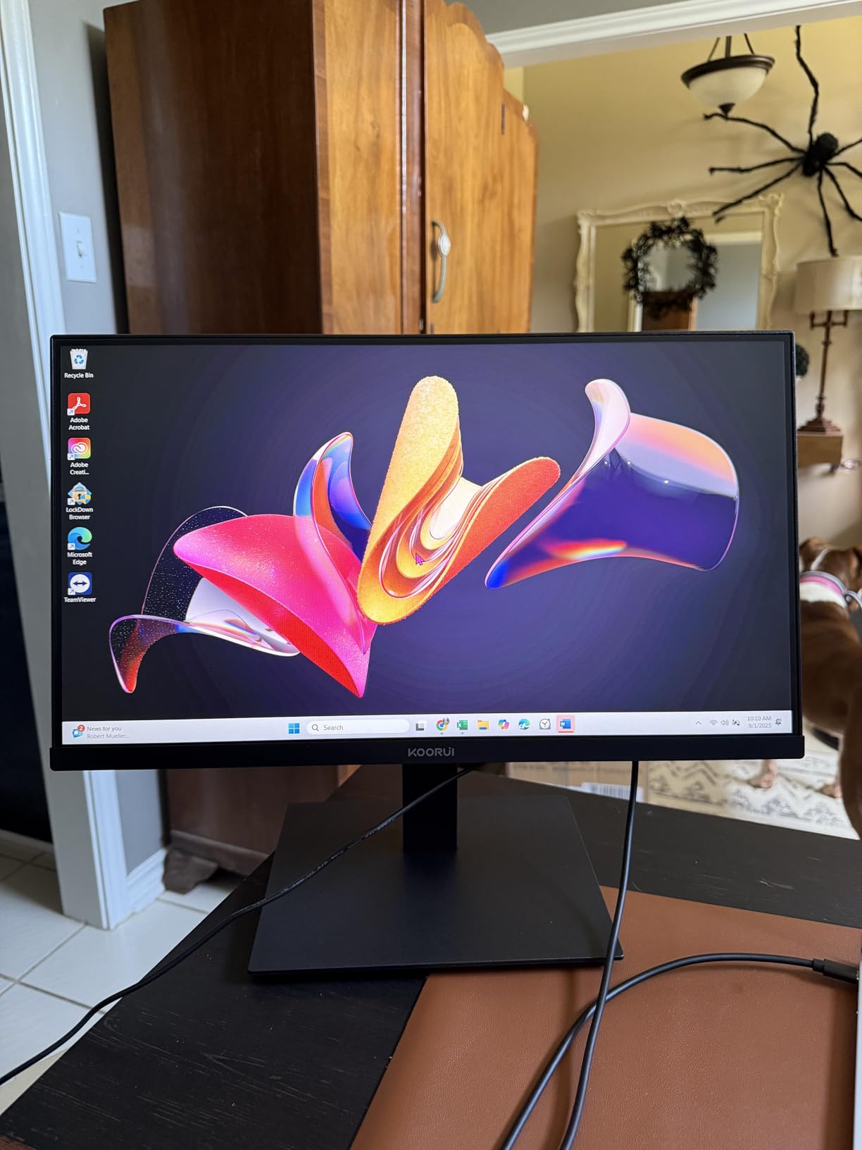 KOORUI 24-inch Computer Monitor Full HD 1920 x 1080p 100Hz VA Display 3000:1 Contrast Ratio with HDMI VGA, Three-Sided Slim Bezels, 100 x 100 mm VESA Mountable, Ergonomic Tilt, Black - Customer Photo 1