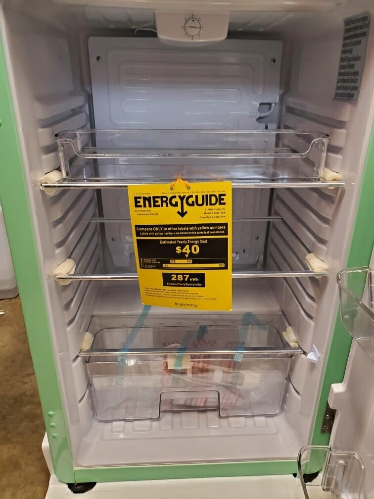 Crosley Retro Mini Fridge 3.2 Cu Ft Mint Green w/o Freezer, Compact Refrigerator for Bedroom, Garage, Office Under Desk, Undercounter, Apartment, School Dorm Fridge, Aesthetic, Small & Cute Appliances - Customer Photo 1
