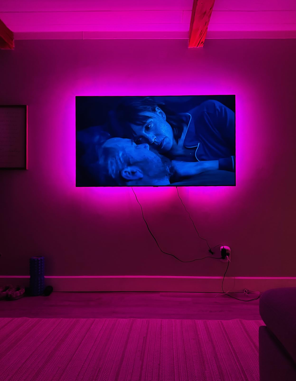 Govee TV LED Backlight, RGBIC Smart LED Strip Lights for 55-65 Inch TVs, Bluetooth and Wi-Fi APP Control, Works with Alexa & Google Assistant, Music Sync, 99+ Scene Modes, Adapter - Customer Photo 1