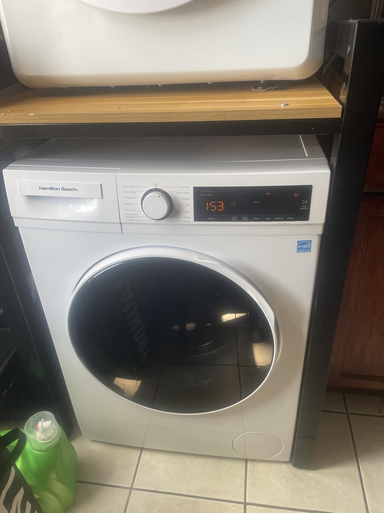 Hamilton Beach HBFW3205 Fullsize Washer-LED Digital Display Panel-5 Wash Cycles-Front Load Design-2.2 cu ft, 24 inch Wide, White - Customer Photo 1