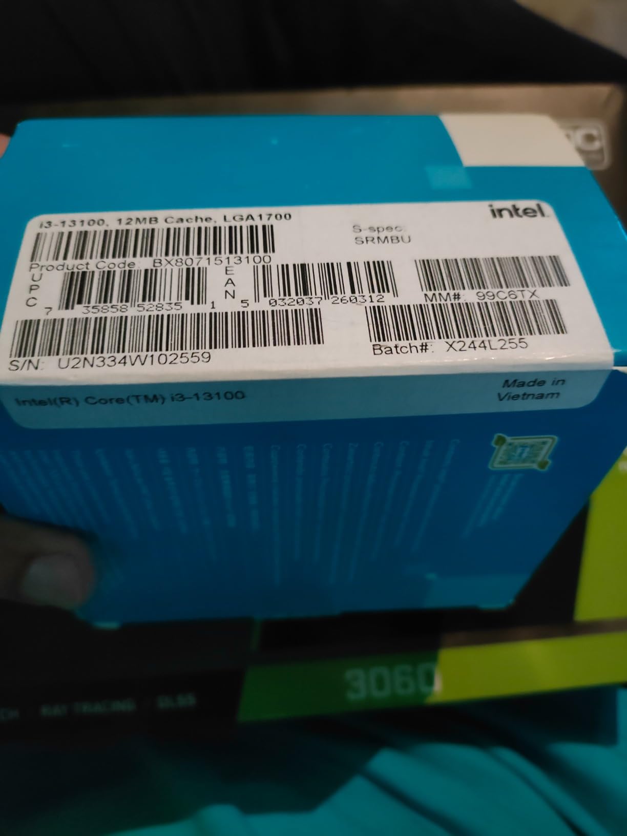 Intel Core i3-13100 Desktop Processor 4 cores (4 P-cores + 0 E-cores) 12MB Cache, up to 4.5 GHz Customer Review Intel Core i3-13100 Desktop Processor 4 cores (4 P-cores + 0 E-cores) 12MB Cache, up to 4.5 GHz - Customer Photo 2