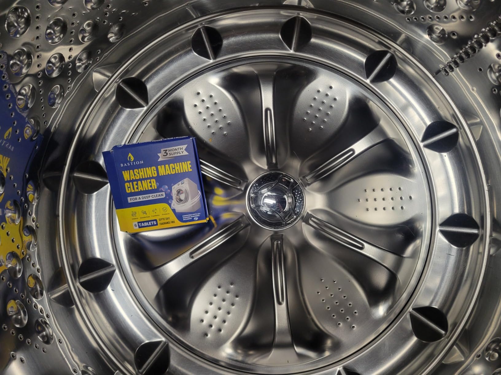 Bastion Washing Machine Cleaner, Deodorizer, & Descaler 6-Pack - Active Deep Cleaning Tablets For HE Front Loader & Top Load Washer, Septic Safe Eco-Friendly - 3 Month Supply - Customer Photo 1