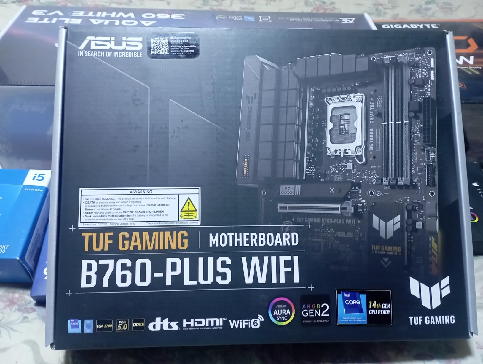 ASUS TUF GAMING B760-PLUS WIFI Intel B760 LGA 1700 ATX motherboard, Ready for 14th, 13th & 12th Gen Intel® Core CPU, 12+1+1 Stages, PCIe 5.0, 3x M.2, DDR5, 2.5G, USB 3.2 Type-C®, Thunderbolt 4™, USB4® Customer Review ASUS TUF GAMING B760-PLUS WIFI Intel B760 LGA 1700 ATX motherboard, Ready for 14th, 13th & 12th Gen Intel® Core CPU, 12+1+1 Stages, PCIe 5.0, 3x M.2, DDR5, 2.5G, USB 3.2 Type-C®, Thunderbolt 4™, USB4® - Customer Photo 2