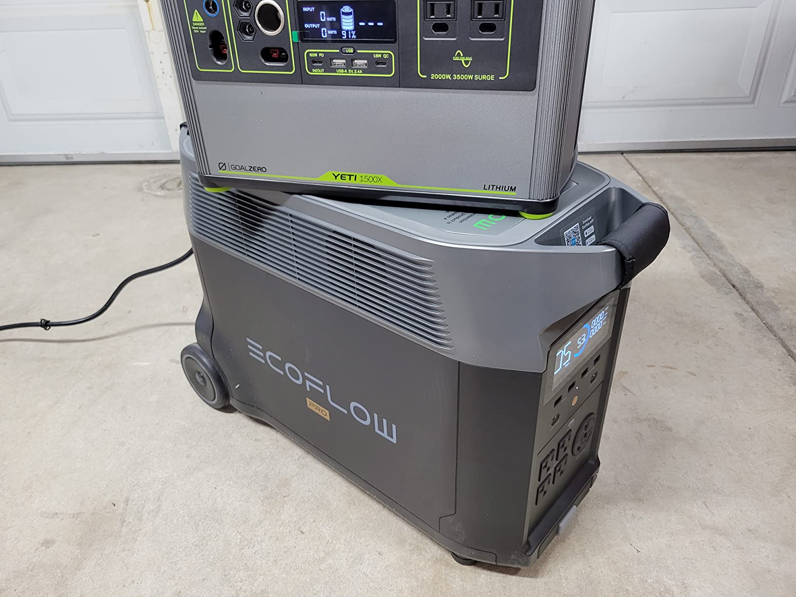 EF ECOFLOW Portable Power Station 3600Wh DELTA Pro, 120V AC Outlets x 5, 3600W, 2.7H Fast Charge, Lifepo4 Power Station, Solar Generator for Home Use, Power Outage, Camping, RV, Emergencies - Customer Photo 1