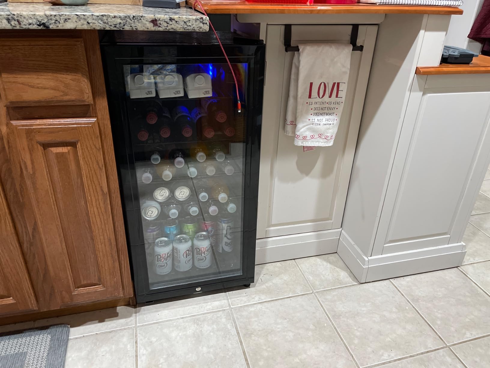 Saeoola Beverage Refrigerator, 3.2 Cu.ft Mini Fridge with Double Glass Door, Cooler for Soda, Beer or Wine for Home, Office or Bar with Adjustable Removable Shelves (Black) - Customer Photo 2