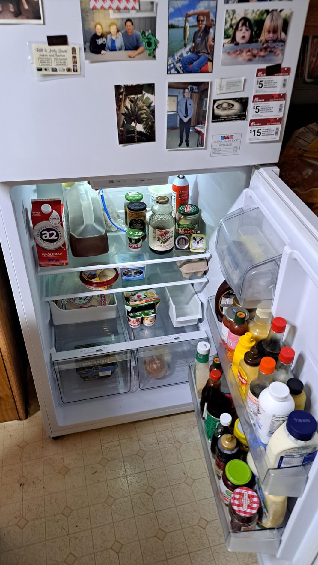 Kenmore 30 in. 18.2 cu. ft. Capacity Refrigerator/Freezer Adjustable Glass Shelving, Humidity Control Crispers, Gallon Door Bins, White - Customer Photo 1