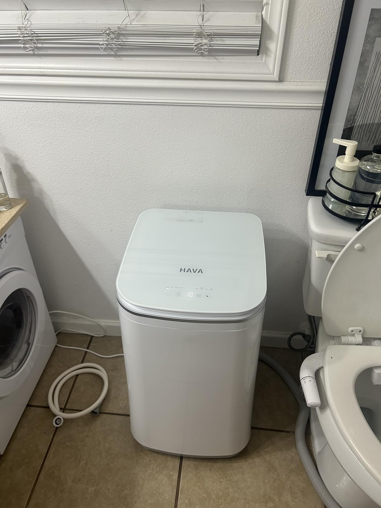 HAVA Portable Washing Machine, Small Washer 0.8 Cu. Ft. Capacity, Fully Automatic with 8 Wash Cycles, Touch Button & LED Display, Space Saving for Apartments, Dorms, and RVs - Customer Photo 1