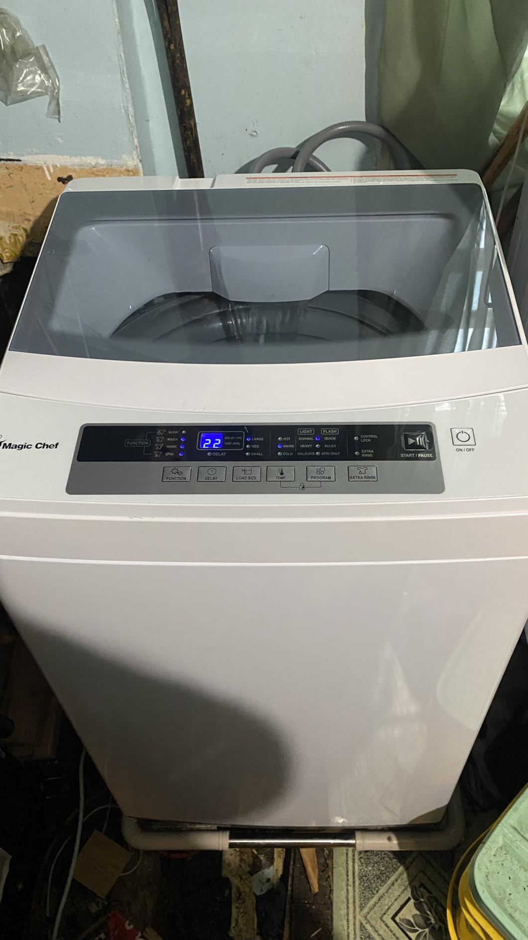 Magic Chef Top Load Compact Washer, 1.7 Cu Ft Mini Washing Machine with LED Display, 6 Cycles, 3 Water Levels & 3 Temperature Settings, White - Customer Photo 2