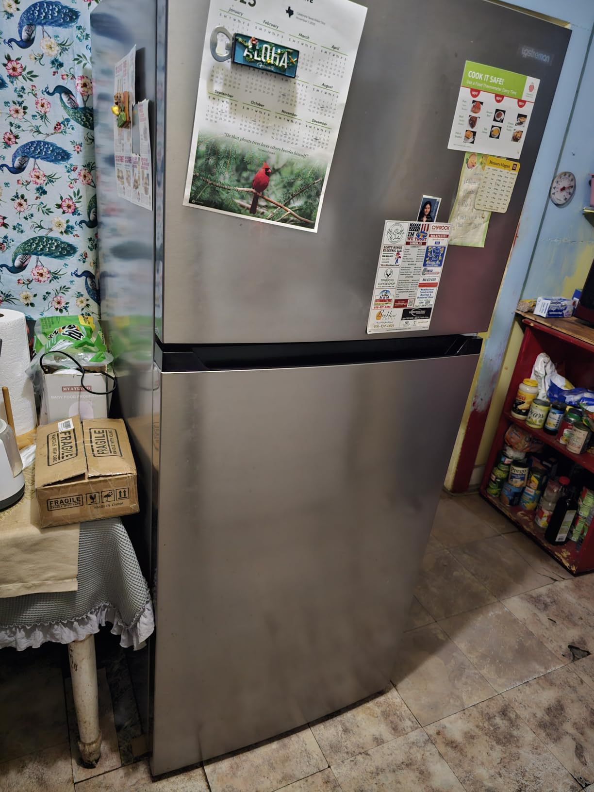 Upstreman 14.7 Cu.Ft. Double Door Refrigerator in Stainless Steel with Large Capacity Top Freezer, Frost Free, Adjustable Thermostat Control, Fingerprint-resistant, ENERGY STAR-BD147 - Customer Photo 1
