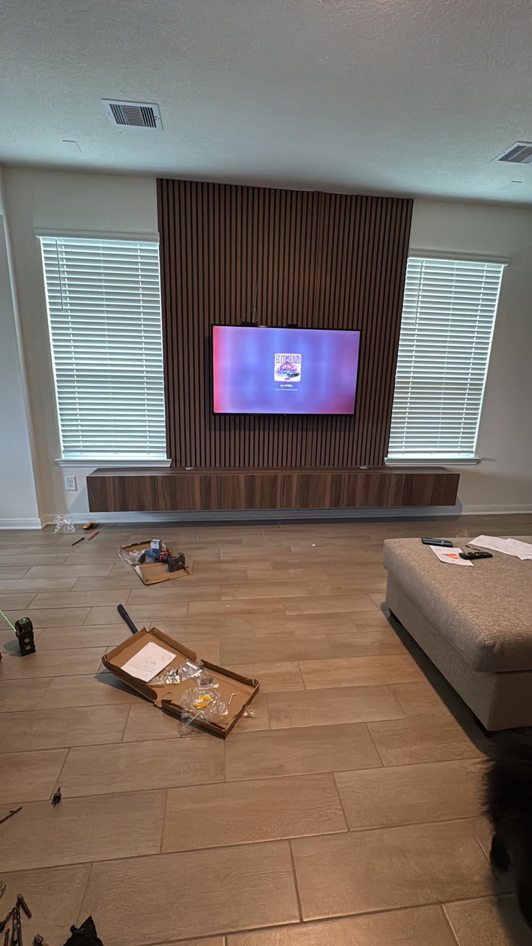 Atelier Mobili TV Stands for Living Room, TV Stand up to 75 inch TV, Floating TV Stand Wall Mounted, Floating Entertainment Center, Floating Shelf for Under TV, Oak Entertainment Center - Customer Photo 1