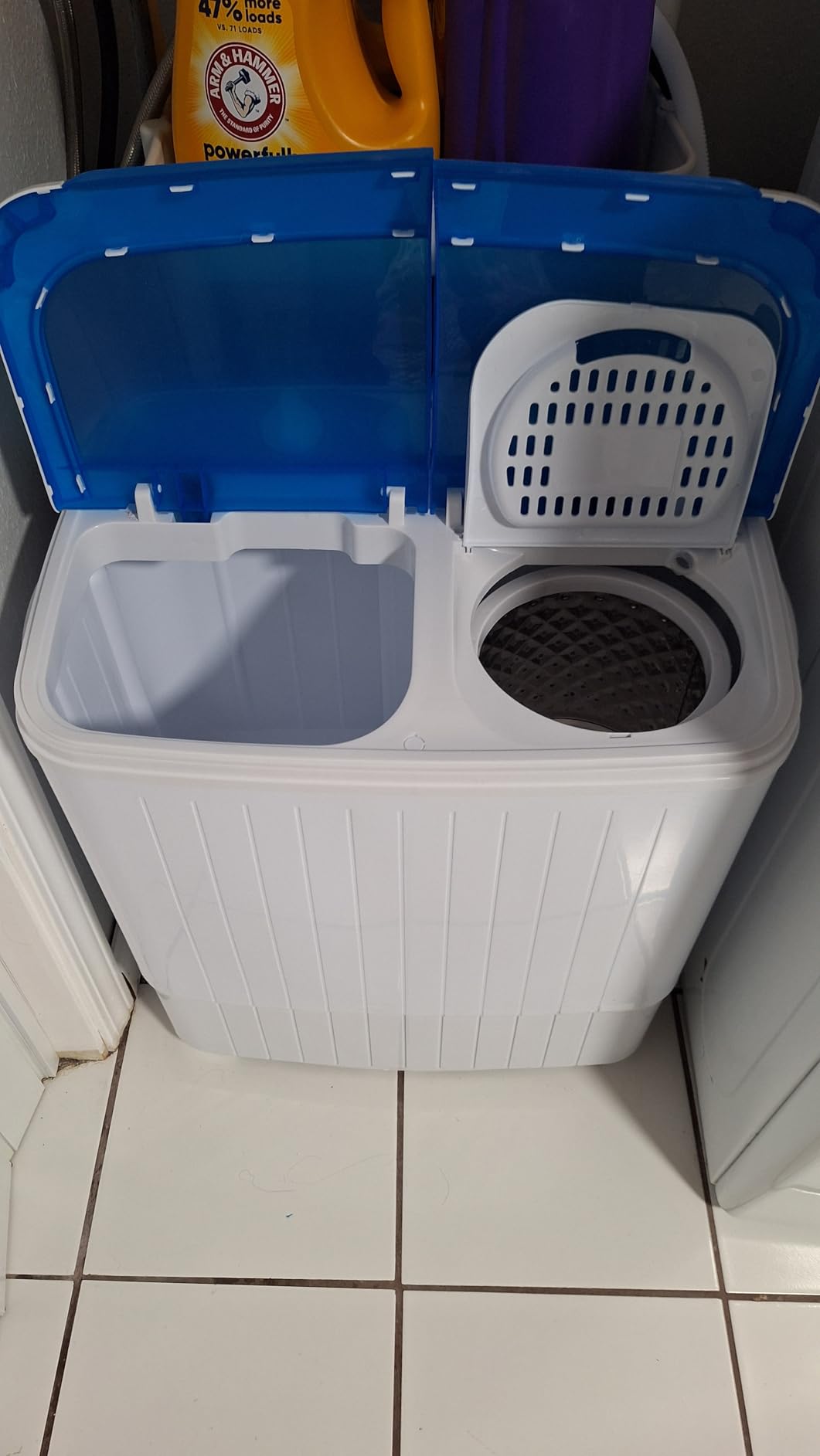 INTERGREAT Portable Washing Machine with Longer Hose, Twin Tub Washer Mini Compact Laundry Machine with Drain Pump, 16lbs Portable Washer Dryer Combo for Dorms, Apartments, Grey - Customer Photo 1