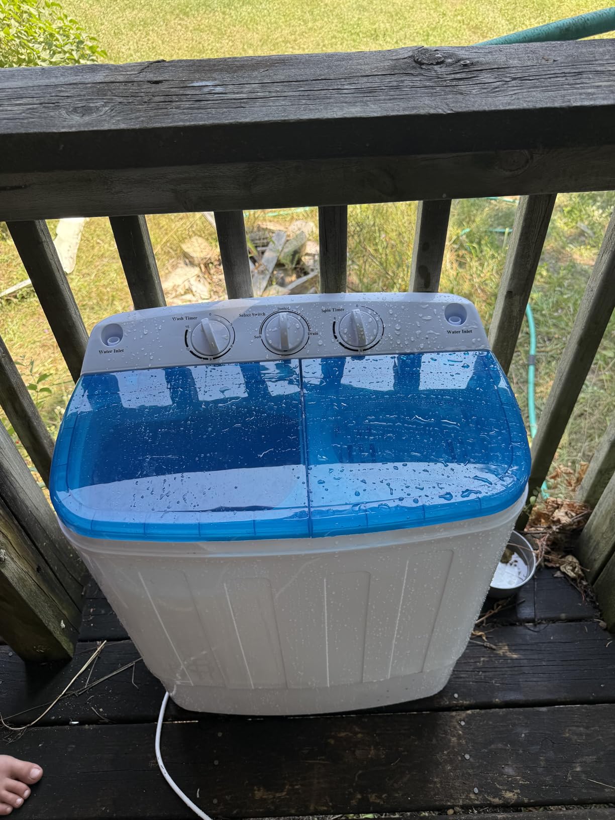 Portable Twin Tub 18lbs Washing Machine with Drying Rack and 10 Hangers, 11lbs Washer Mini Compact Laundry Machine with 7lbs Spinner, Semi-automatic Washer Combo for Dorms, Apartment - Customer Photo 2