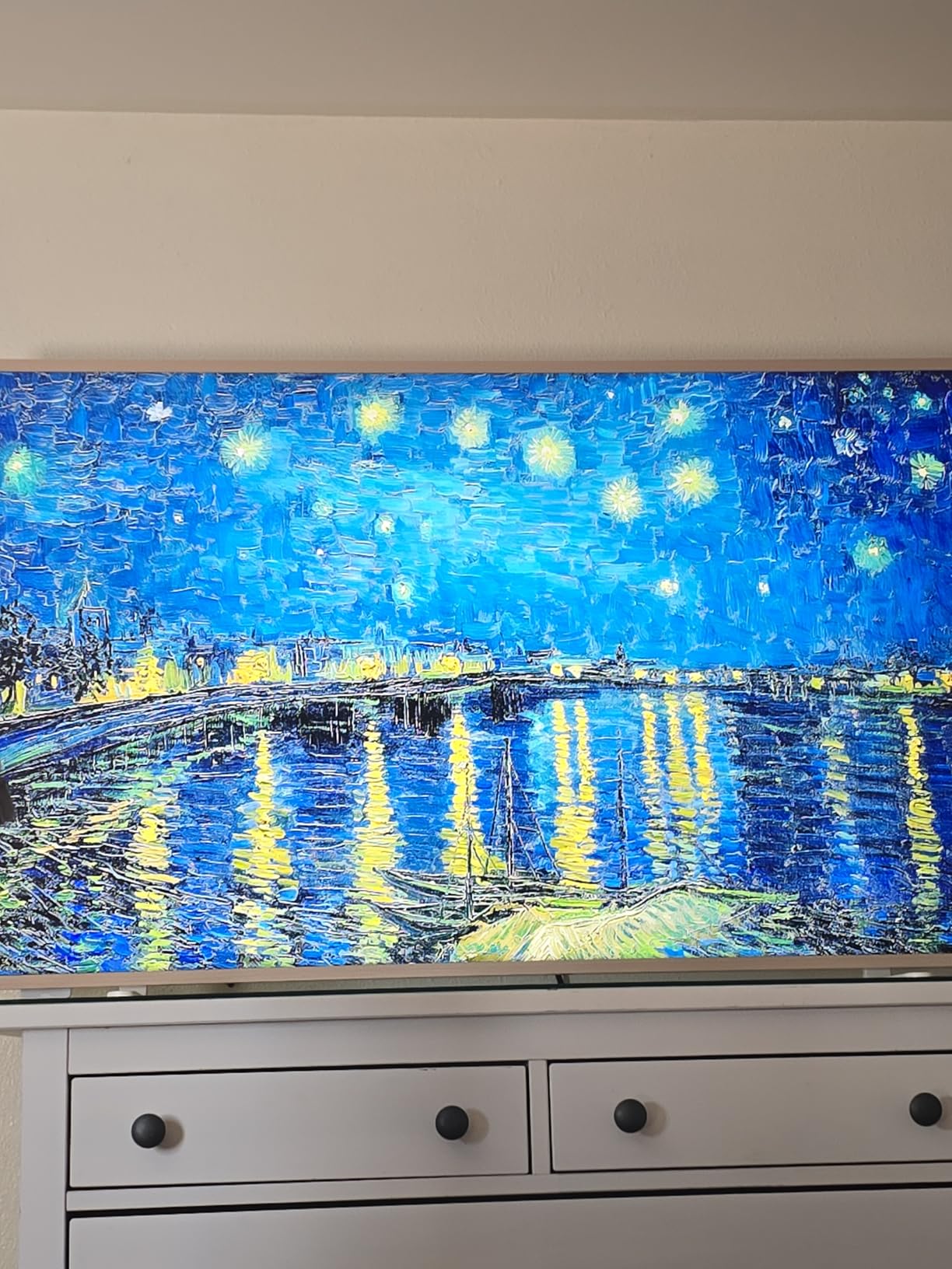 TCL 55-Inch Class NXTVISION Series QLED 4K UHD Google Smart TV Canvas Style Art Frame TV - QLED, 120hz, Matte Anti-Glare Screen, Free Bezel and Frame, Atmos, Free Art Included (55A300W, 2024 Model) Customer Review TCL 55-Inch Class NXTVISION Series QLED 4K UHD Google Smart TV Canvas Style Art Frame TV - QLED, 120hz, Matte Anti-Glare Screen, Free Bezel and Frame, Atmos, Free Art Included (55A300W, 2024 Model) - Customer Photo 2