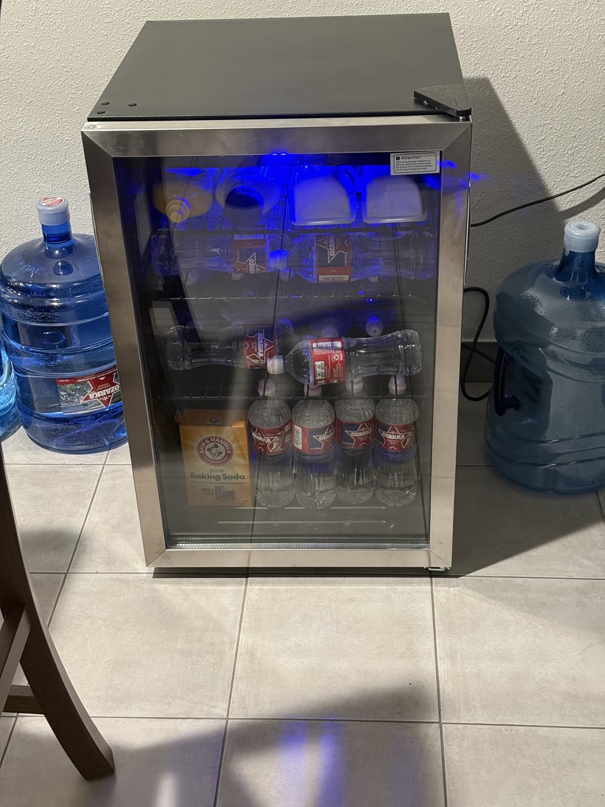 EUHOMY Beverage Refrigerator Cooler, 130 Can Mini Fridge with Glass Door for Soda Beer or Wine, Beverage Cooler for Home, Office, Bar with Adjustable Removable Shelves, Silver - Customer Photo 1