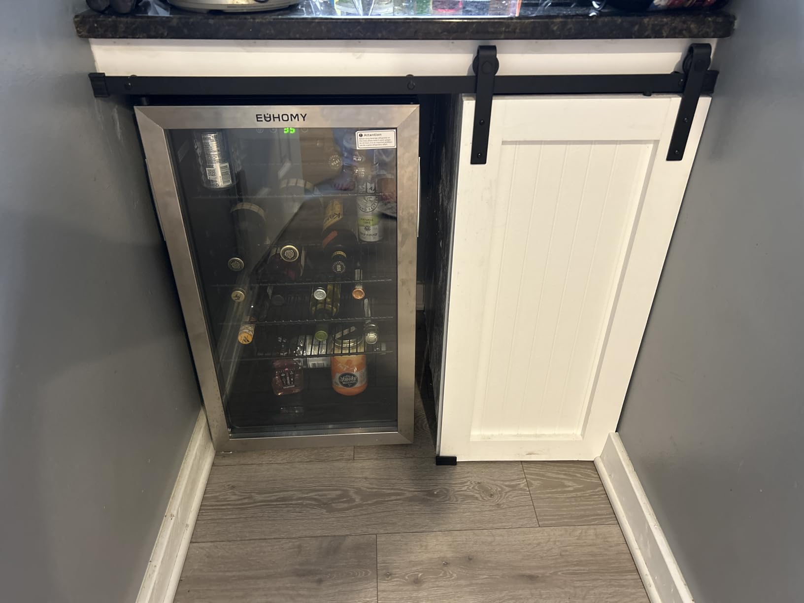EUHOMY 4.5 Cu.ft Beverage Refrigerator and Cooler, 145 Can Mini fridge with Glass Door for Soda Beer Wine, Small Drink Dispenser with Digital Adjustable Thermostat for Home Office Bar - Customer Photo 1