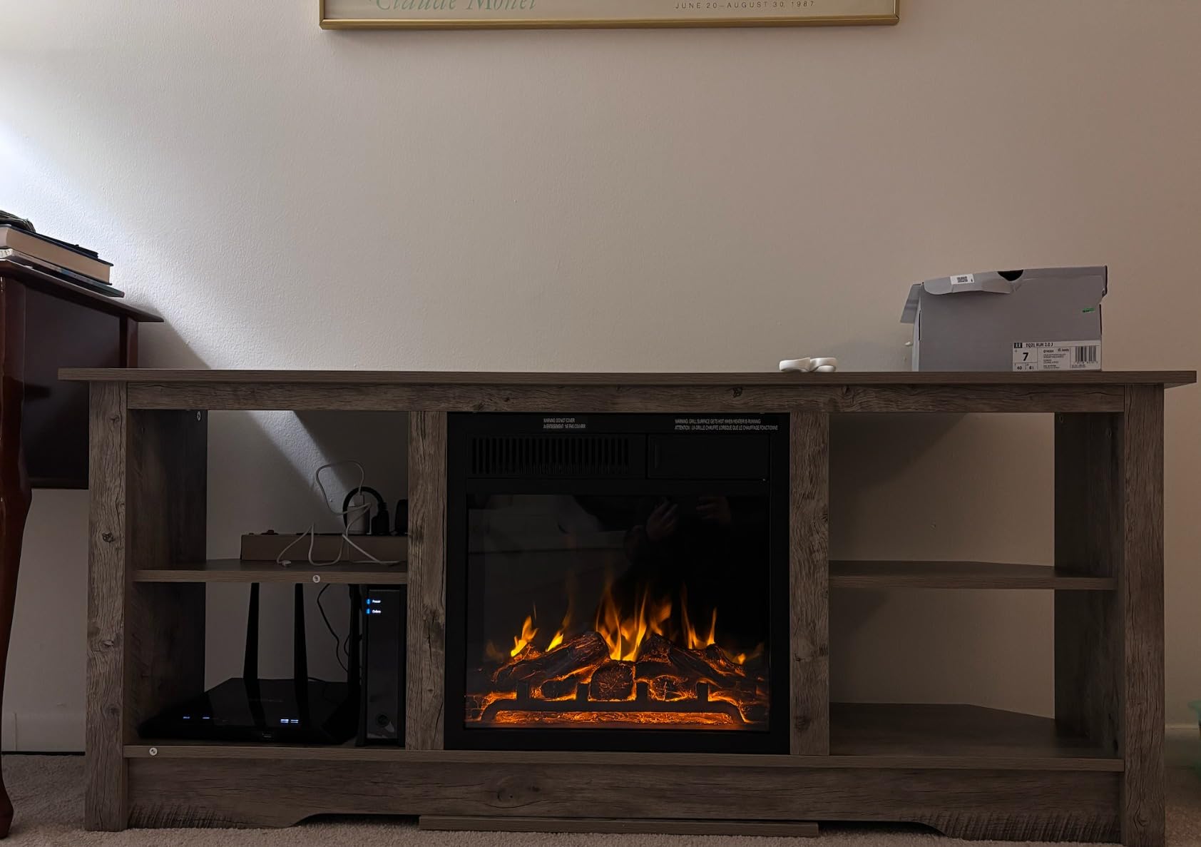 Tangkula Corner Fireplace TV Stand for TV Up to 65 Inches,with 18 Inches 5100 BTU Electric Fire Place, 7 Flame Adjustable,Suit for Living Room, Bedroom (Black) Customer Review Tangkula Corner Fireplace TV Stand for TV Up to 65 Inches,with 18 Inches 5100 BTU Electric Fire Place, 7 Flame Adjustable,Suit for Living Room, Bedroom (Black) - Customer Photo 1