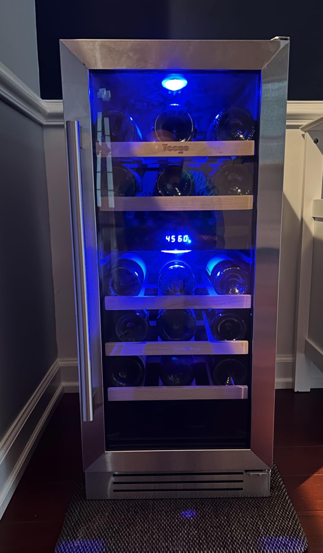 Yeego Wine and Beverage Refrigerator - 24 Inch Dual Zone Wine Fridge 60 Can & 20 Bottle, 36-72°F Cooler Built in Under Counter Fridge with Glass Door for Beer Soda Drink Home Bar Office - Customer Photo 1