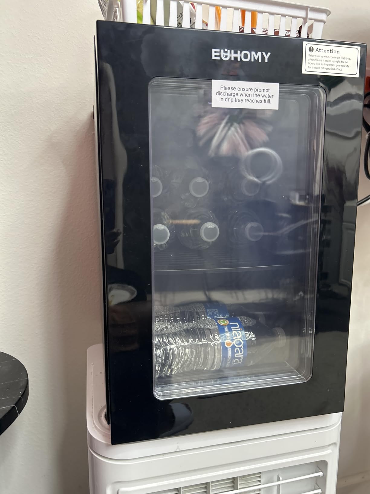 EUHOMY 18L Beverage Refrigerator Cooler, 24 Cans Mini Fridge with Quiet Compressor, Countertop Small Fridge with 40°F-61°F Digital Temperature Control, LED Lgiht for Home, Bar, Office Customer Review EUHOMY 18L Beverage Refrigerator Cooler, 24 Cans Mini Fridge with Quiet Compressor, Countertop Small Fridge with 40°F-61°F Digital Temperature Control, LED Lgiht for Home, Bar, Office - Customer Photo 1