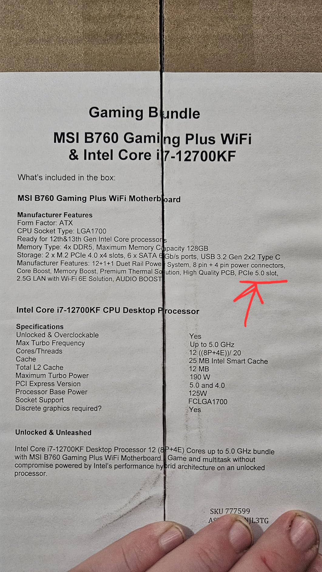 Micro Center CPU Motherboard Intel Core i5-12400F 12th Gen 6-Cores LGA 1700 Desktop Processor with MSI PRO B760M-P DDR4 ProSeries Motherboard - Customer Photo 2