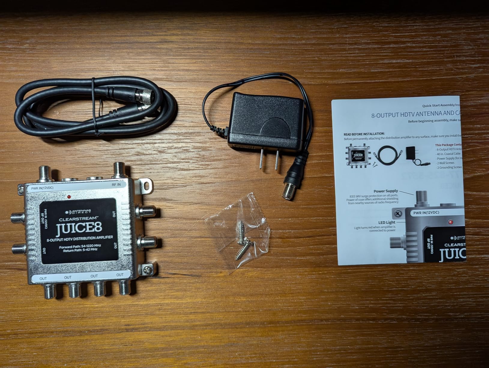Antennas Direct JUICE8 TV Antenna Distribution Amplifier, 8-Output, Weatherproof, Silver - Customer Photo 1