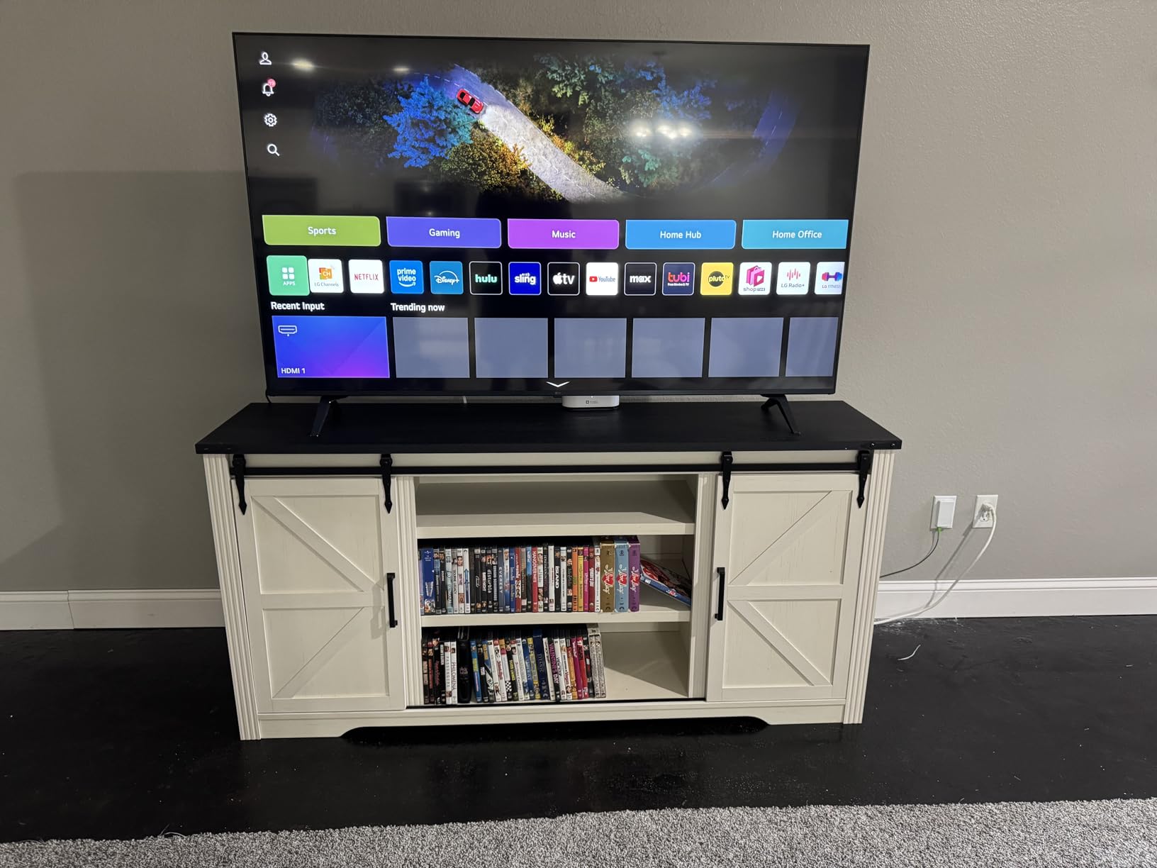 JXQTLINGMU Farmhouse TV Stand for 75+ Inch TV, 32