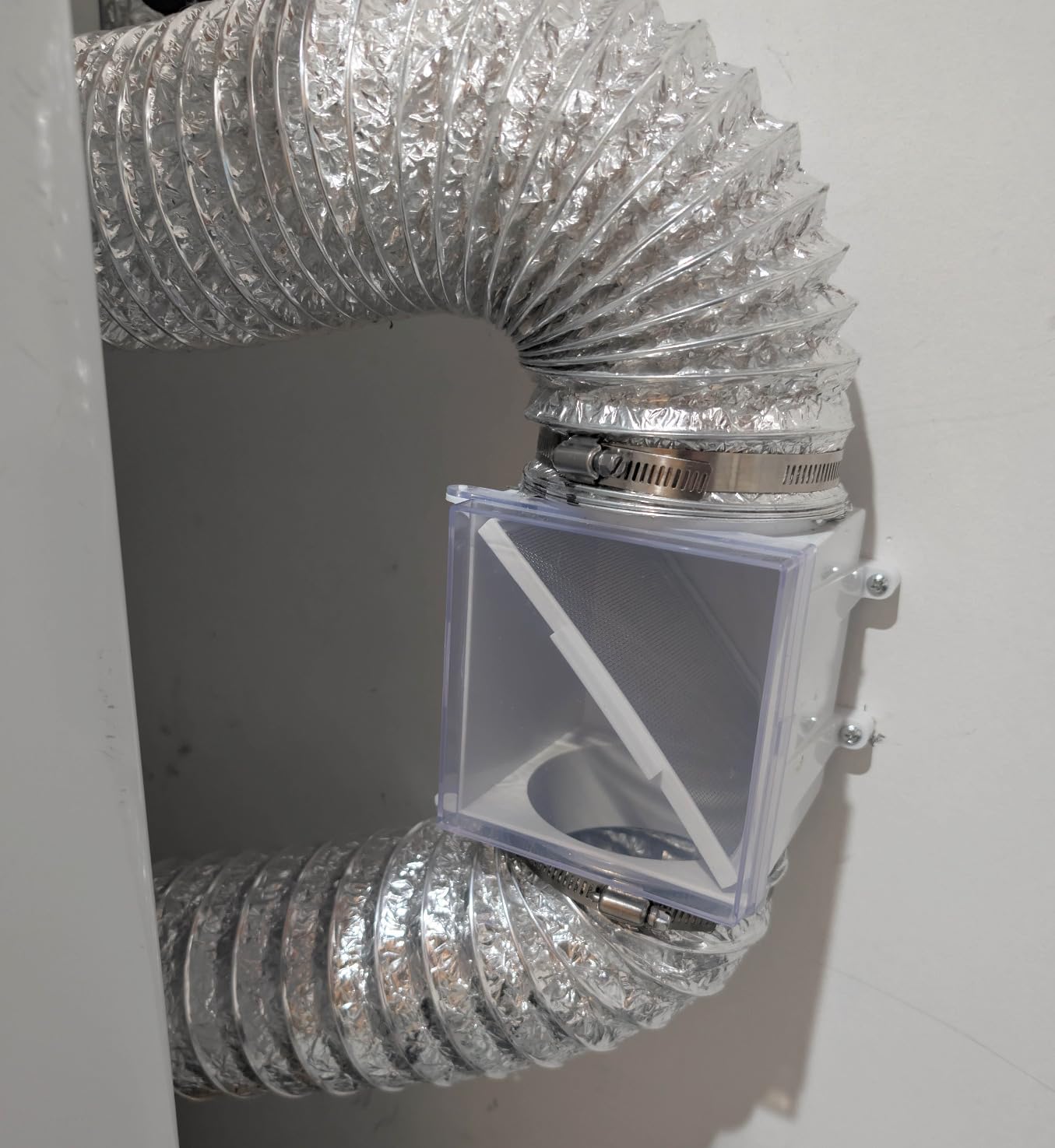 Metal Dryer Lint Trap, 4-inch Dryer Lint Catcher for Electric Clothes Dryer, Includes 2 Stainless Steel Clamps,Easy Maintenance (Metal) - Customer Photo 2