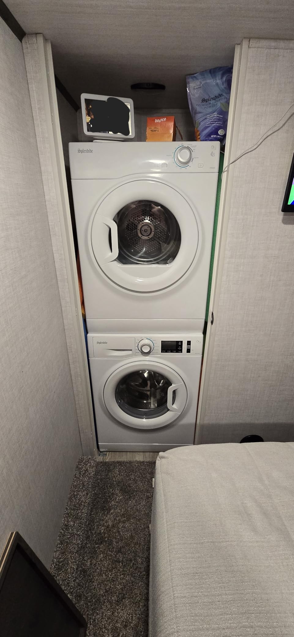 Splendide WFL1300XD Washer & DV6500X Dryer Stacked Bundle with Vent Kit & SK03 Stack Kit Included + Starter Laundry Powder - Freight Delivery - Customer Photo 1