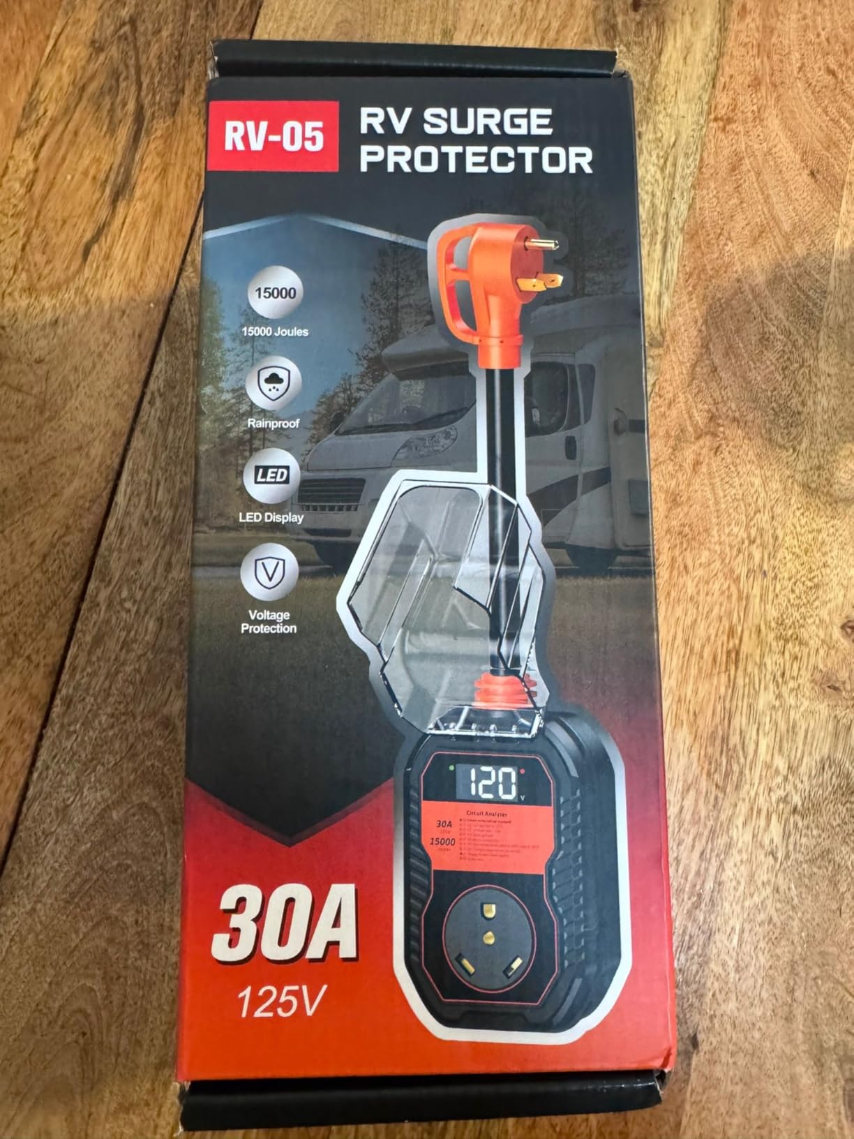 15,000J RV Surge Protector 30 Amp with LED Display, 30 Amp RV Surge Protector with Voltage Monitoring, Clear Error Codes, Comprehensive Detection, IP68 Waterproof Cover Customer Review 15,000J RV Surge Protector 30 Amp with LED Display, 30 Amp RV Surge Protector with Voltage Monitoring, Clear Error Codes, Comprehensive Detection, IP68 Waterproof Cover - Customer Photo 2