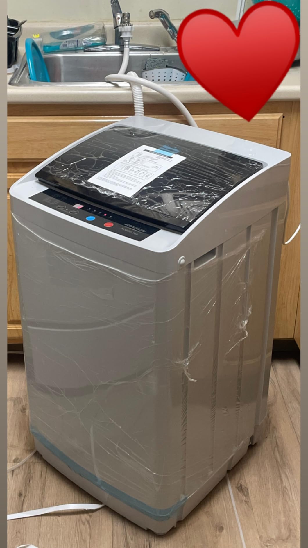 ROVSUN 17.8LBS Portable Washing Machine, Full-Automatic Electric Laundry Machine with Stainless Steel Drum, 110V Compact Washer and Spin Dryer Combo with Drain Pump for Apartment, Dorms, RV, Home - Customer Photo 1