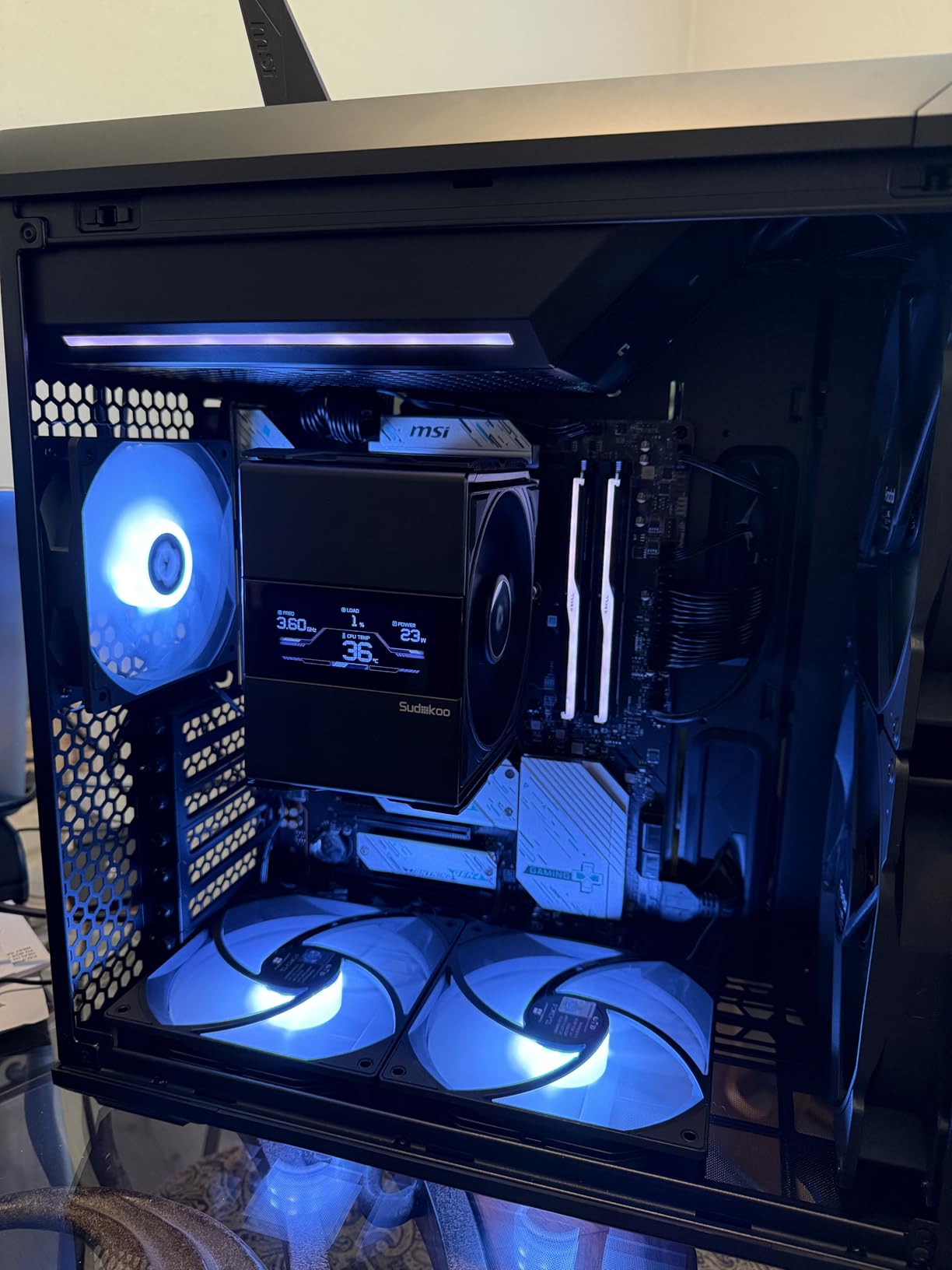 Sudokoo SK700V AM5 CPU Cooler, AM5 Exclusive, Digital Display, 7 Heatpipes CPU Air Cooler, Single Tower, 120mm FDB PWM Fan, Full RAM Freedom, L-Rail Lock Mount, 5 Years Warranty, Black - Customer Photo 1