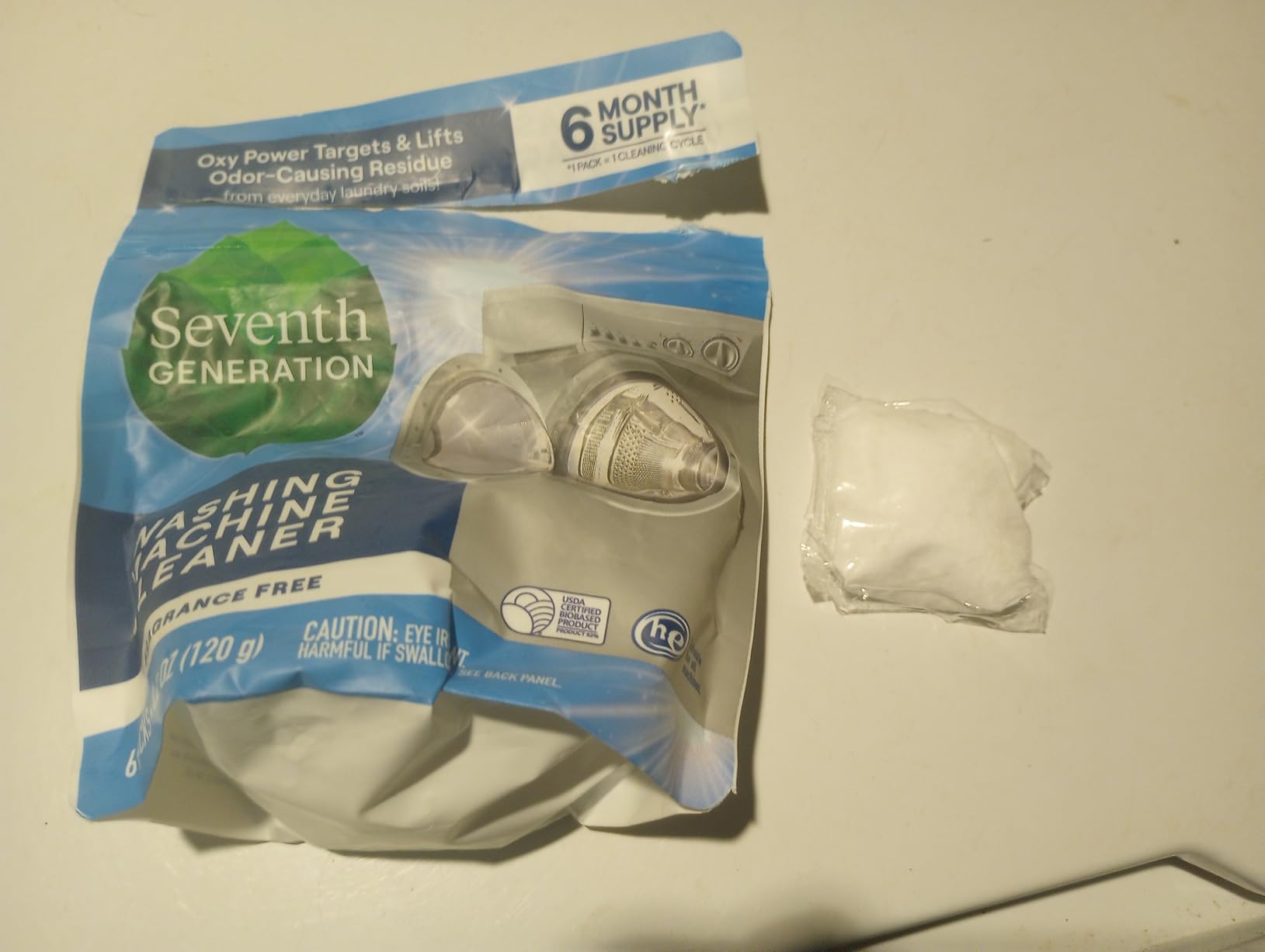 Seventh Generation Washing Machine Cleaner 6 Count Free & Clear Targets Odor-Causing Residue Powered by Oxy Power 4.2 oz - Customer Photo 1